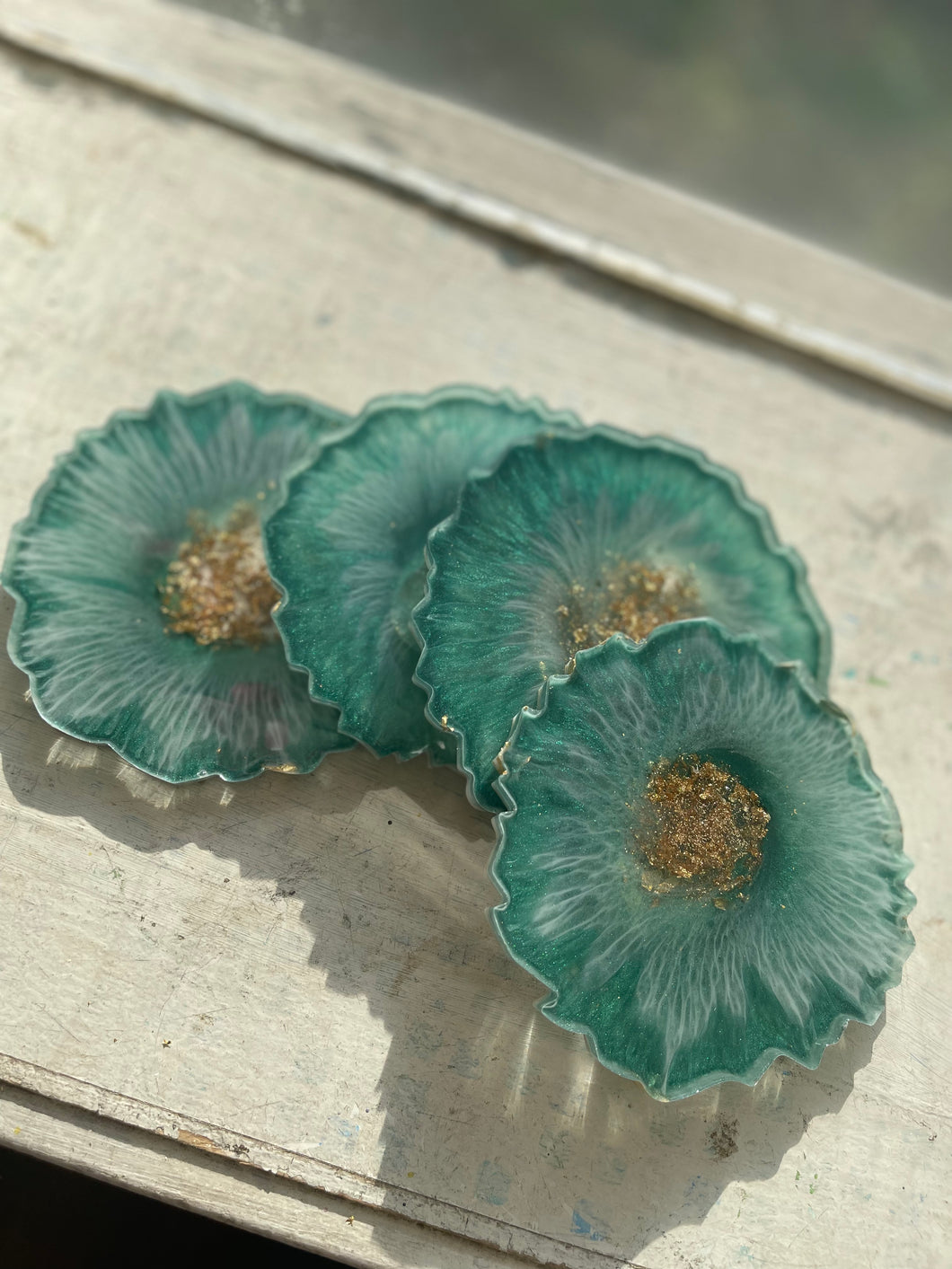 Emerald Flower Coasters