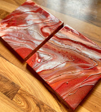 Load image into Gallery viewer, Scarlet and Copper Resin Wall Art

