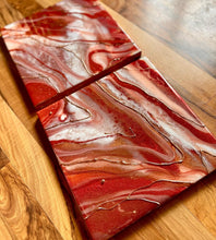 Load image into Gallery viewer, Scarlet and Copper Resin Wall Art
